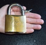 Solid Brass Tri-Circle Padlock With 3 x Keys - 63mm / 2-1/2"